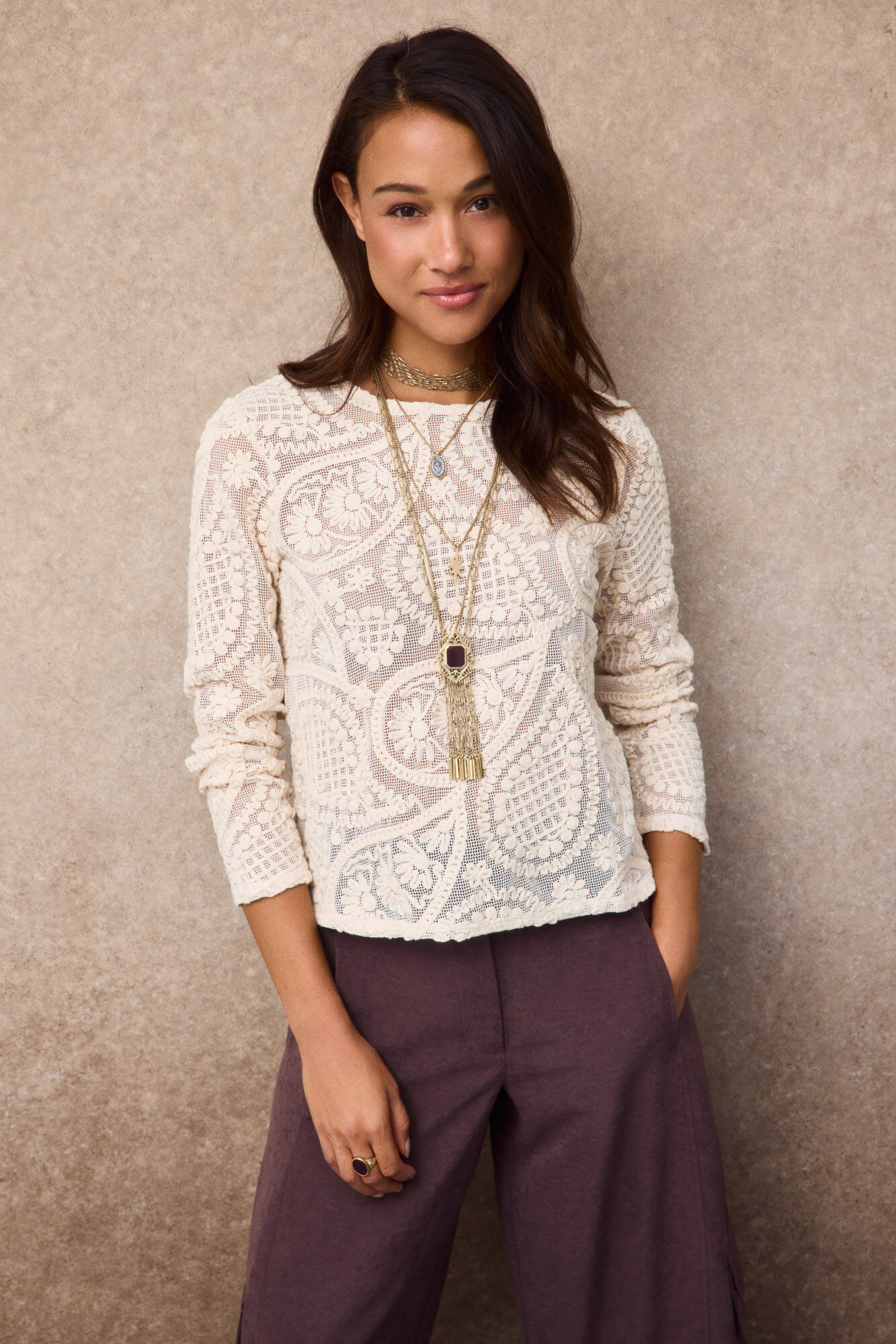 Slowlove Top em crochet floral