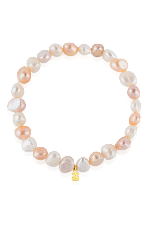 Cortefiel Pulsera de oro y perlas cultivadas barrocas TOUS Pearls Amarillo
