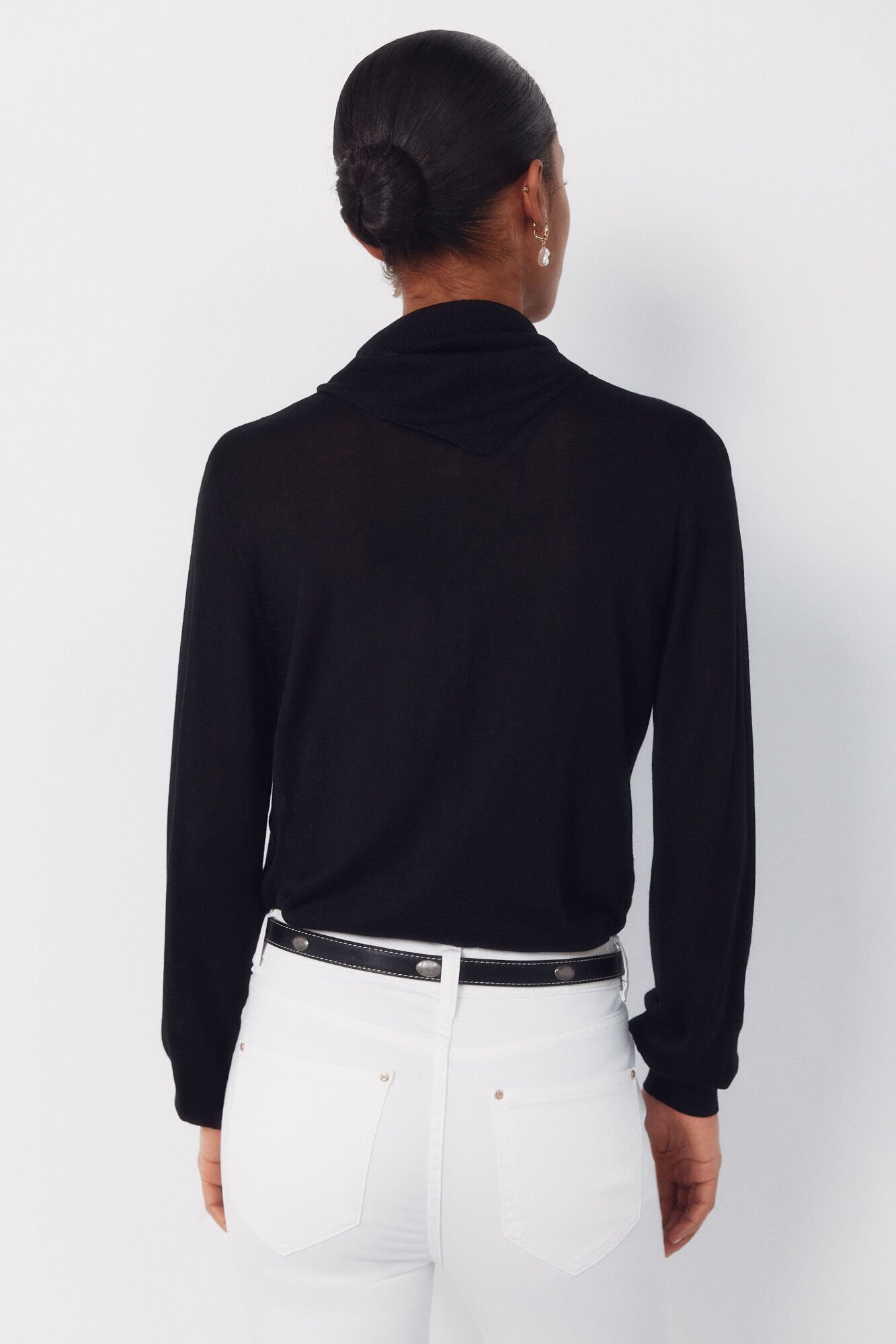 Cortefiel Jersey-knit basic jacket Black
