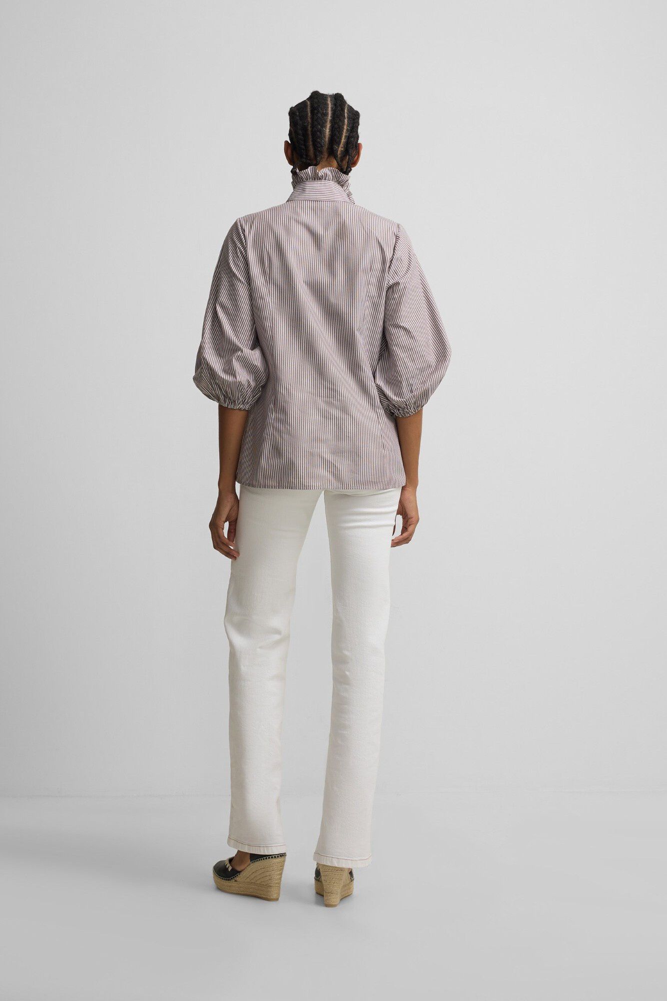 Silbon Cal&ccedil;as com fivelas em denim Branco