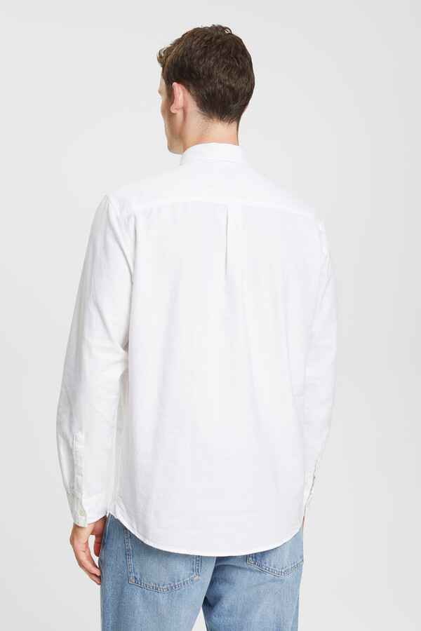 Cortefiel Camisa clássica Oxford 100% algodão Branco