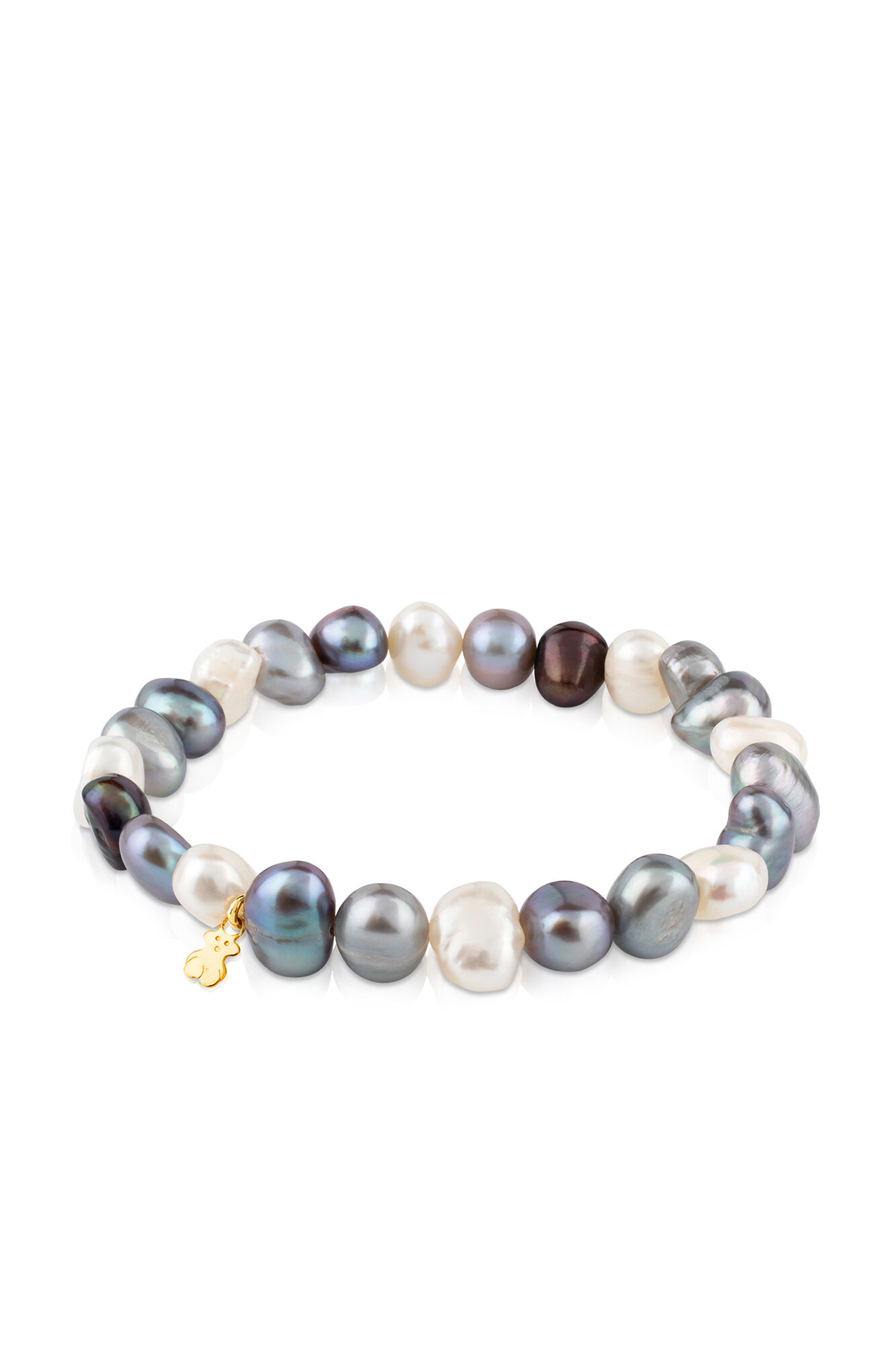 Tous Pulsera de oro y perlas cultivadas barrocas Amarillo