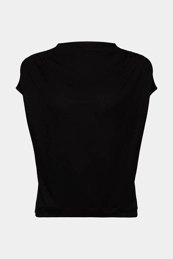 Cortefiel Loose fit draped T-shirt Black