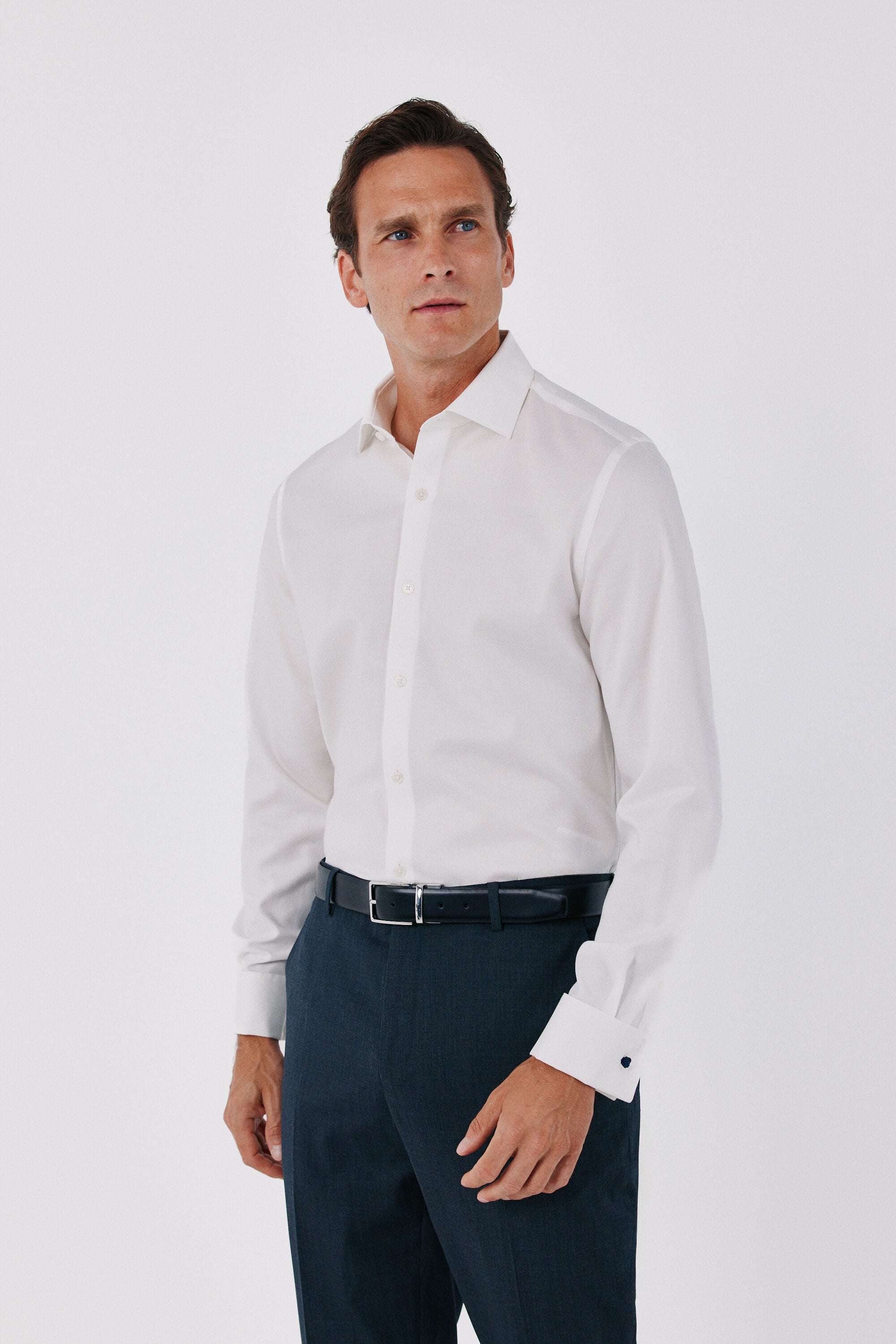 Cortefiel Plain easy-iron dress shirt with cufflink cuffs