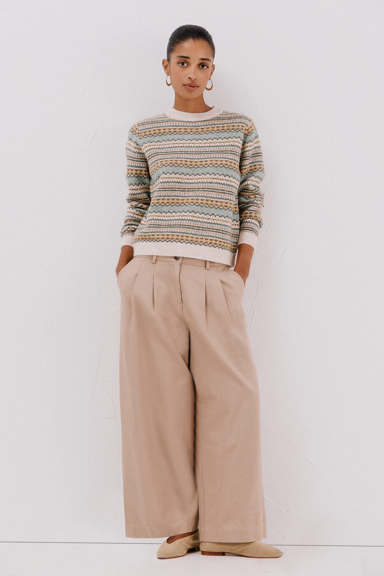 Cortefiel Greek jersey-knit sweater Multicolour