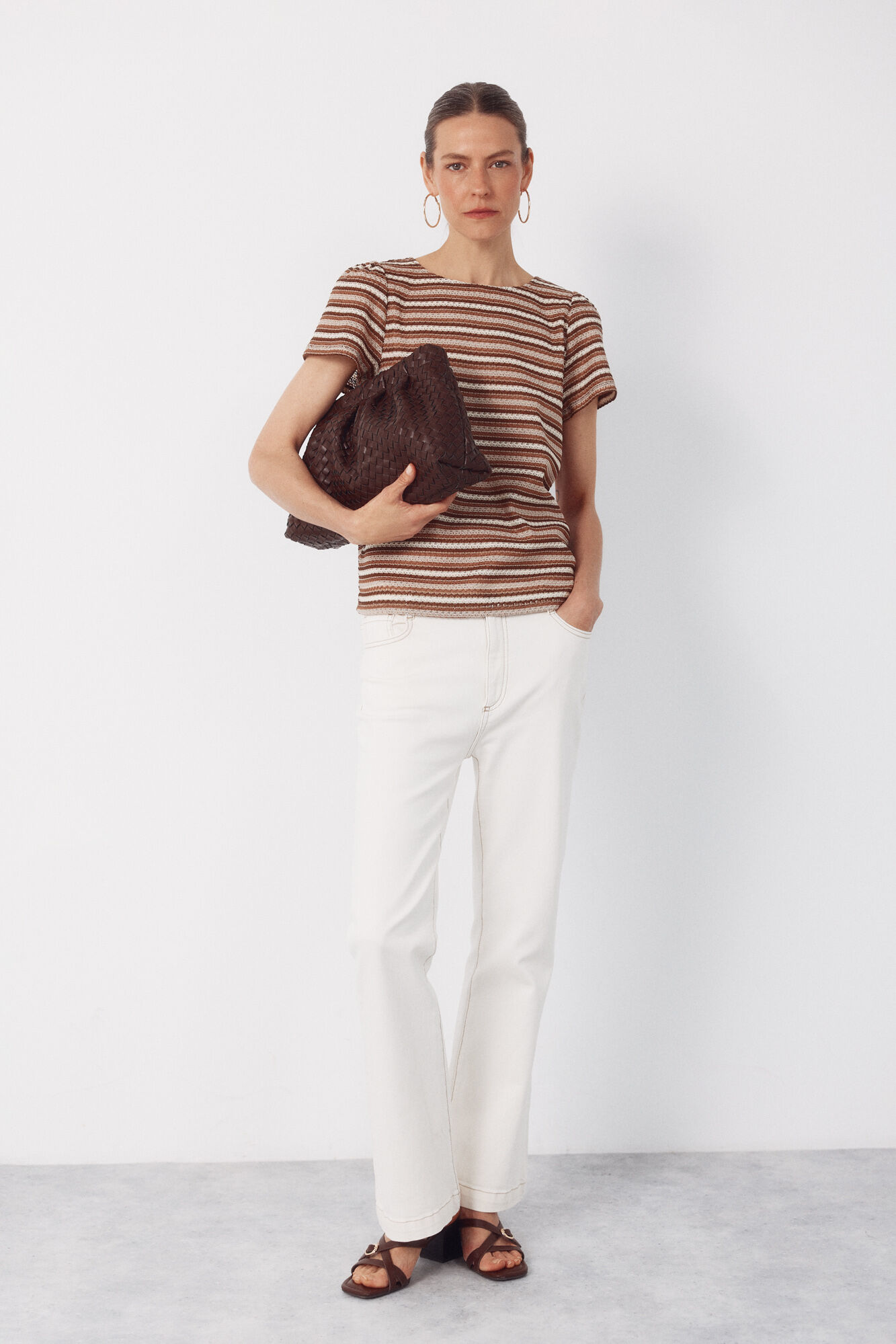 Cortefiel Striped structured top
