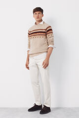 Cortefiel Su&eacute;ter de Natal com gola caixa de l&atilde; Tostado