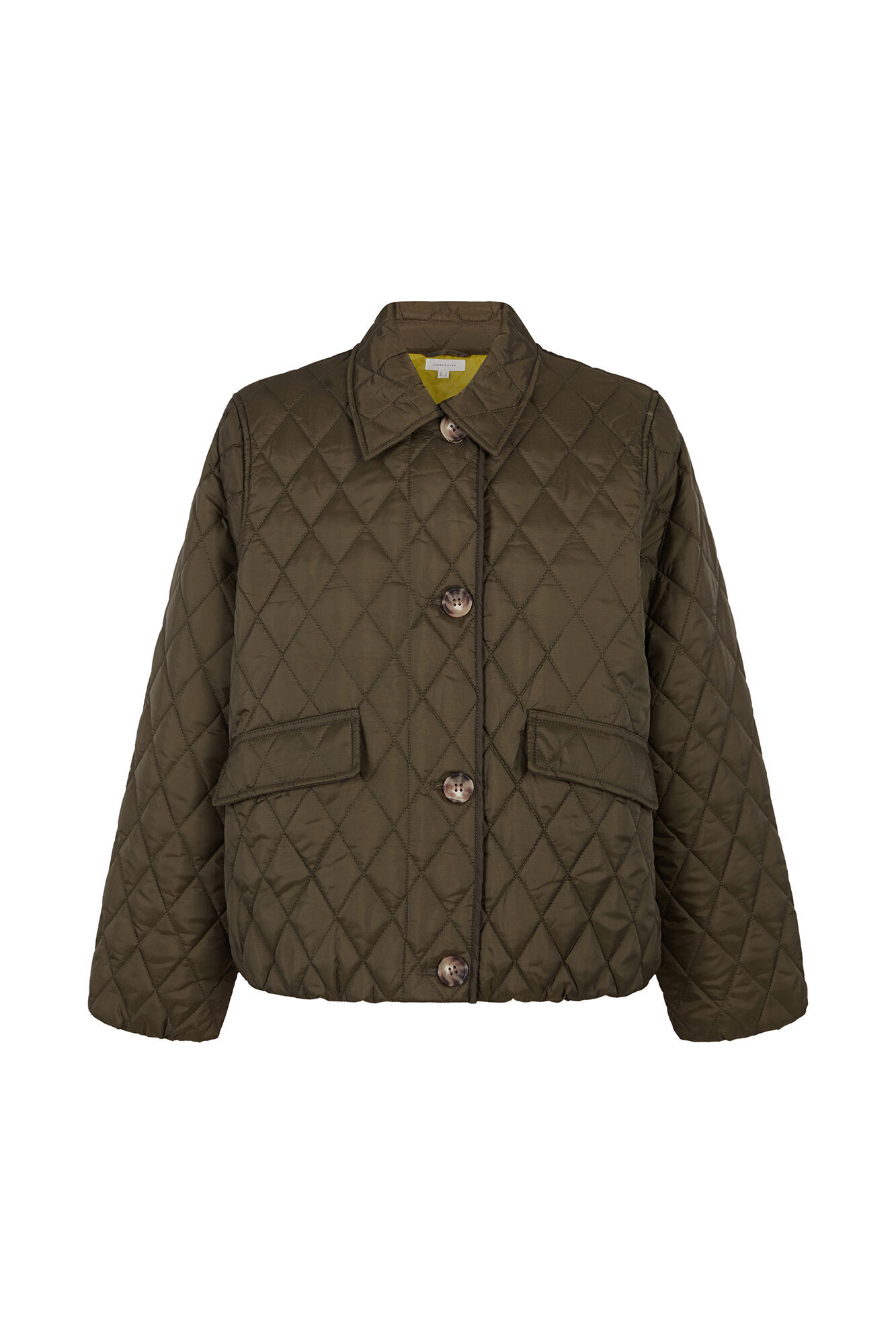 Cortefiel Quilted anorak with buttons Kaki