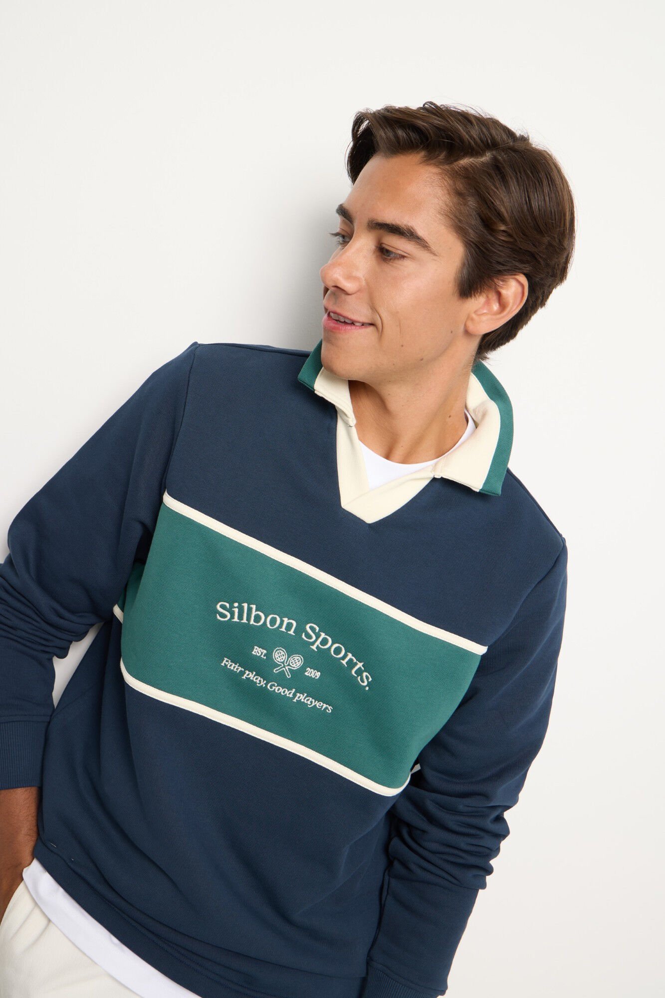 Silbon Sweatshirt com gola polo Silbon Sports