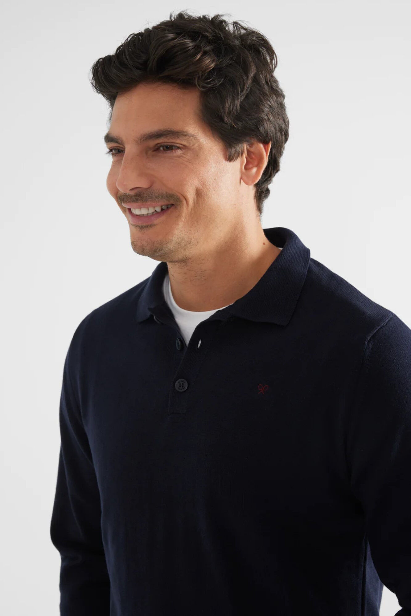 Silbon Navy Silbon jumper with polo shirt collar Navy