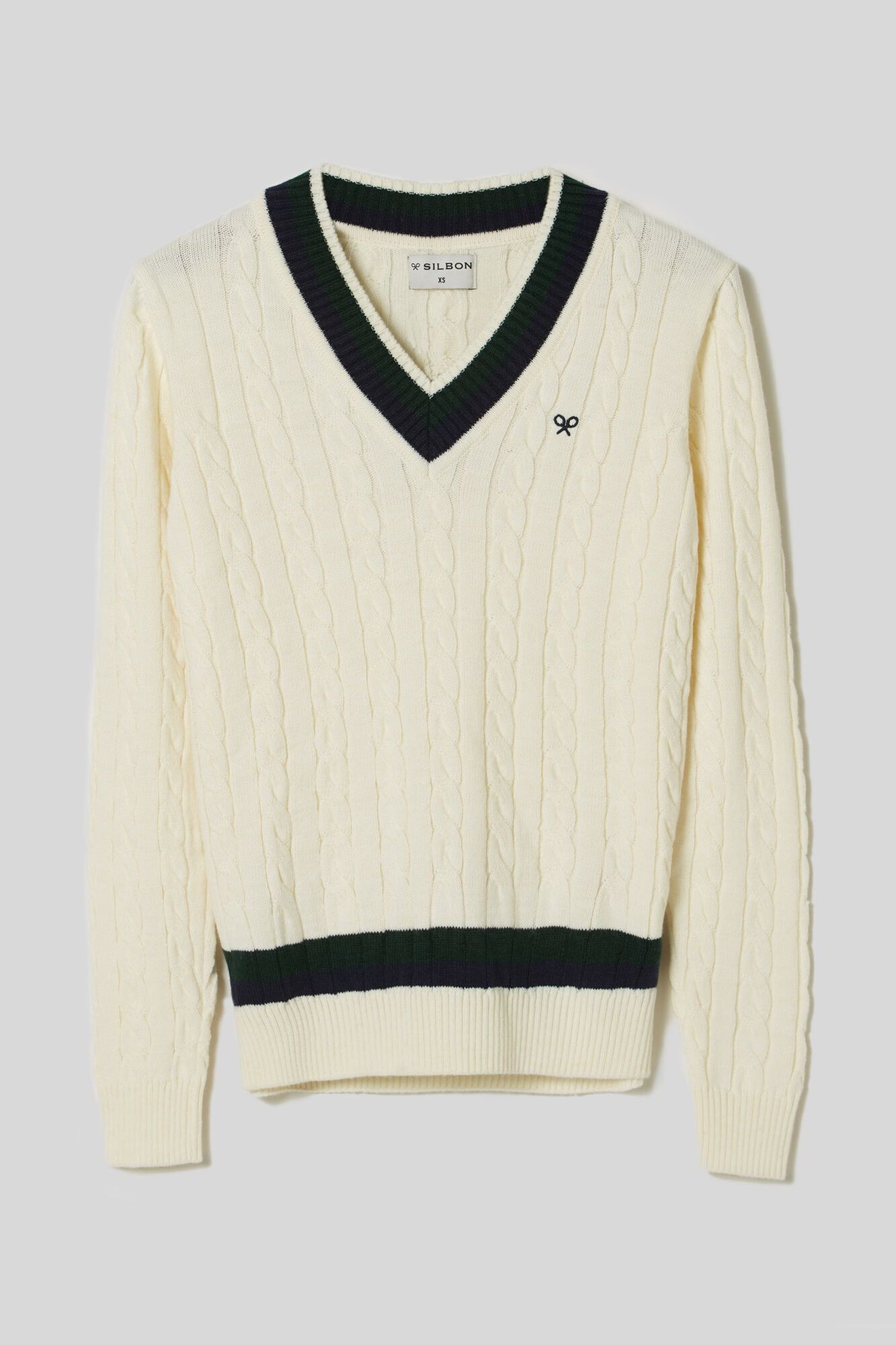 Silbon Cream varsity jumper Yellow