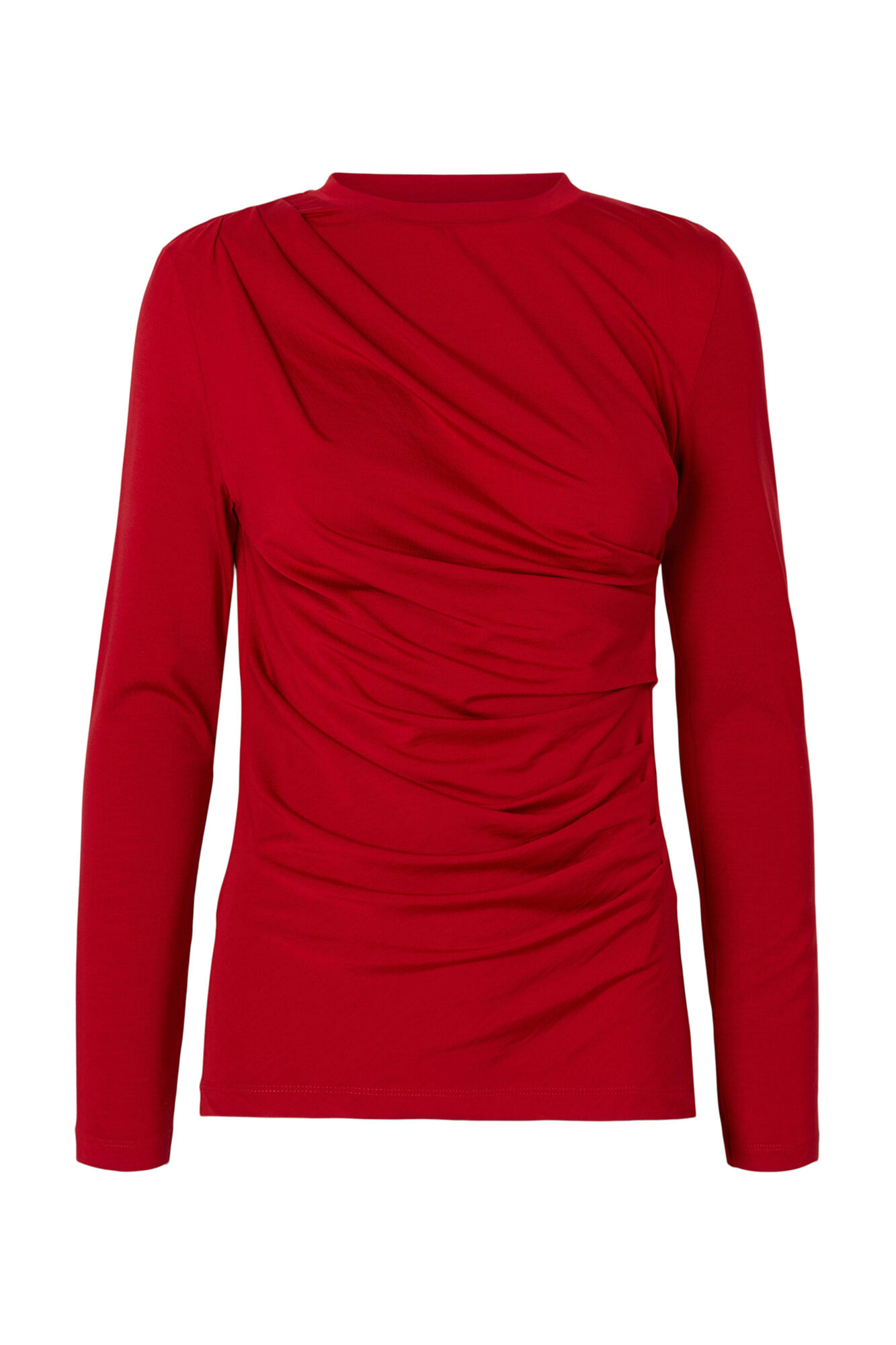 Selected Top slim fit franzido Vermelho