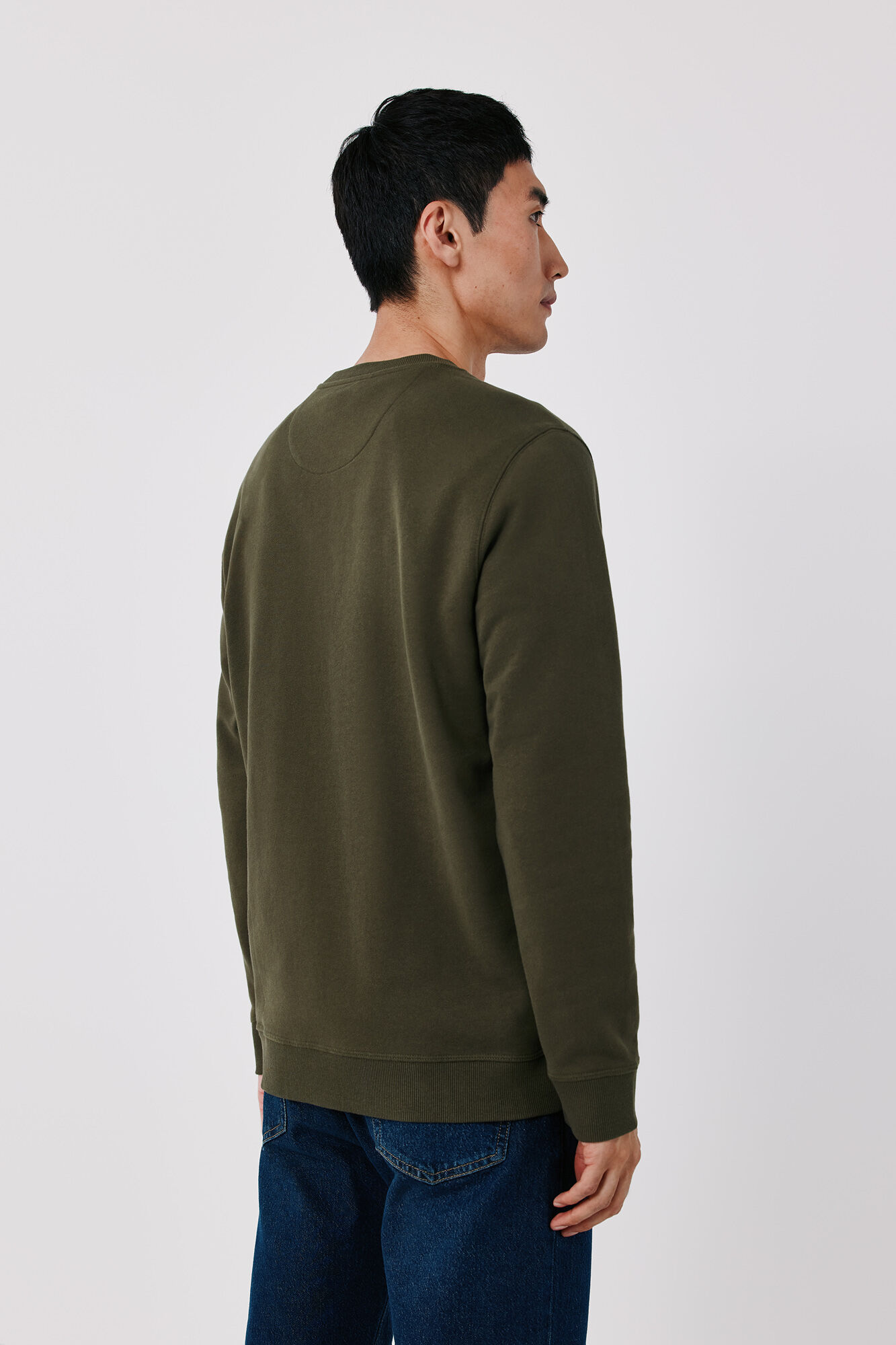 Cortefiel Crew neck sweatshirt Kaki