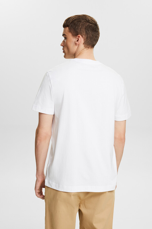 Cortefiel Essential cotton logo T-shirt White