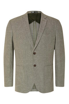 Cortefiel Slim-fit linen and organic cotton suit jacket Green