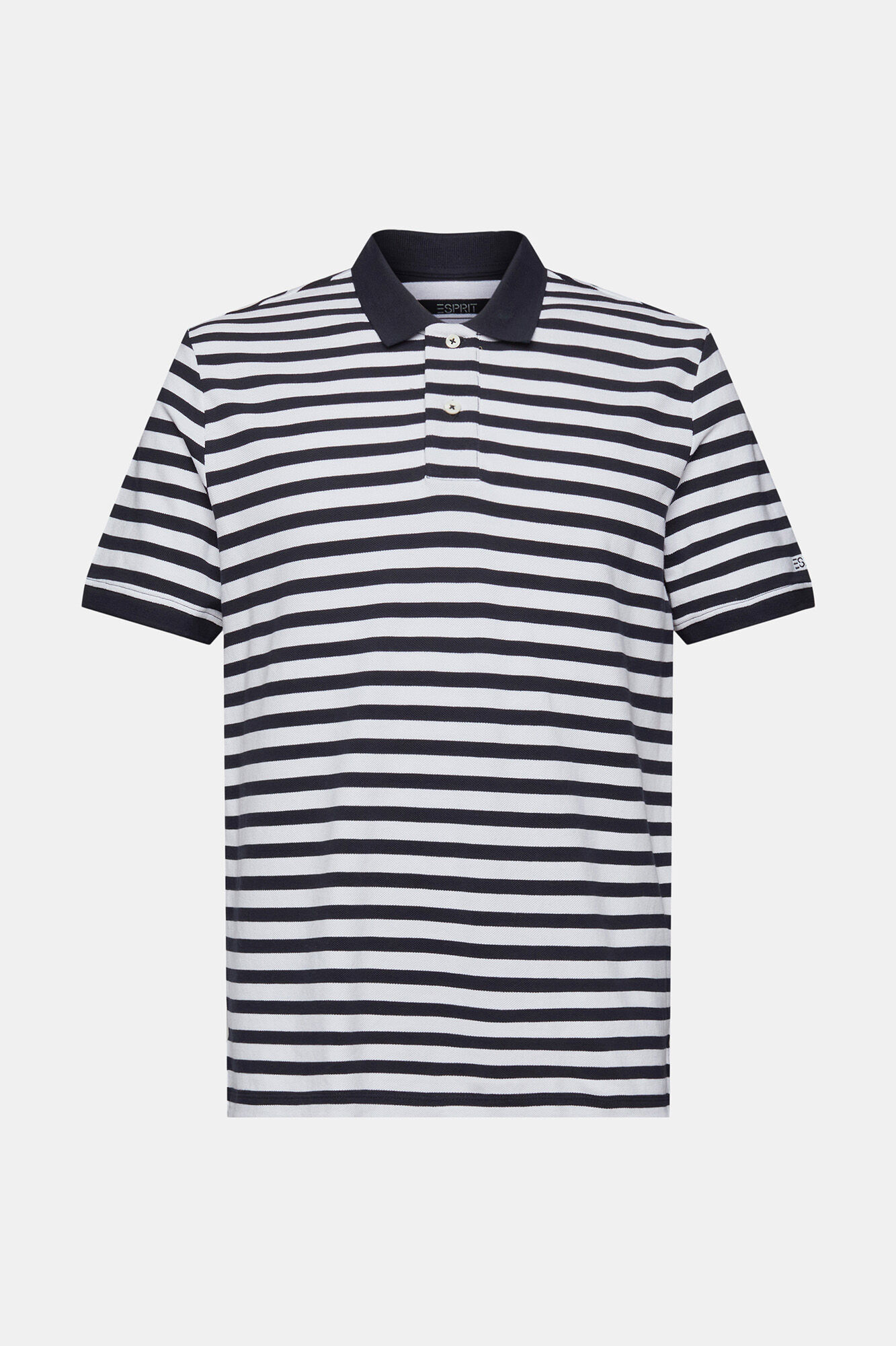 Esprit Essential striped cotton piqu&eacute; polo shirt Printed blue