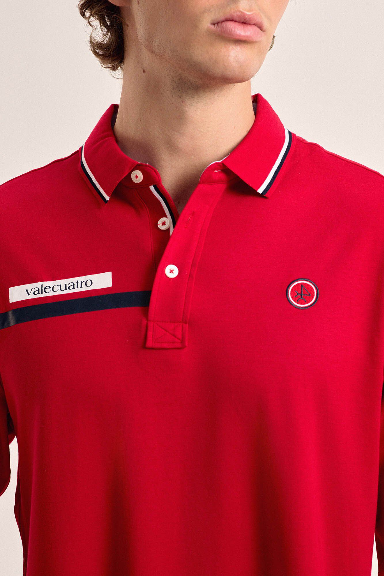 Valecuatro Polo Valecuatro para homem modelo bandeira vermelha Vermelho