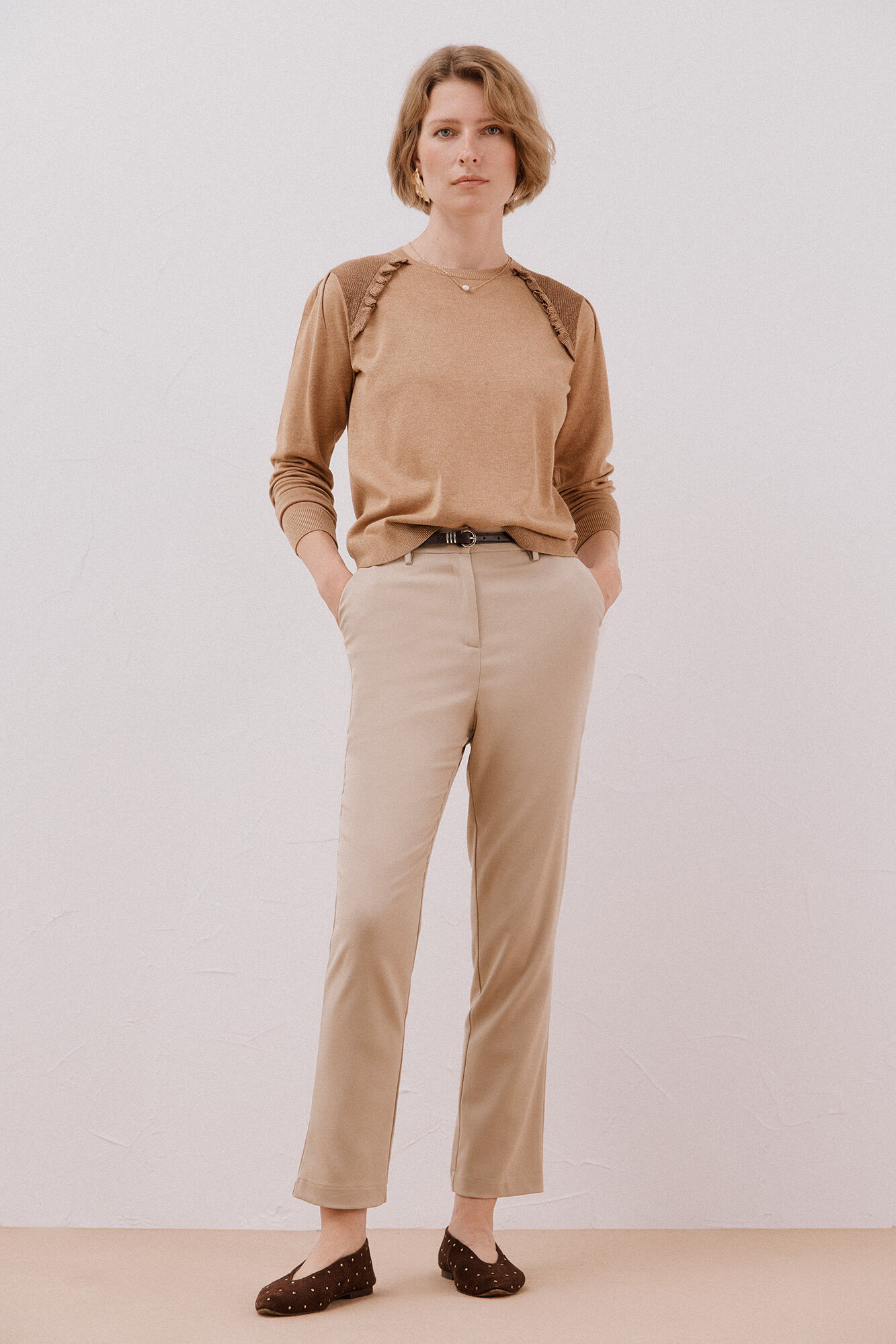 Cortefiel Jersey adorno volantes