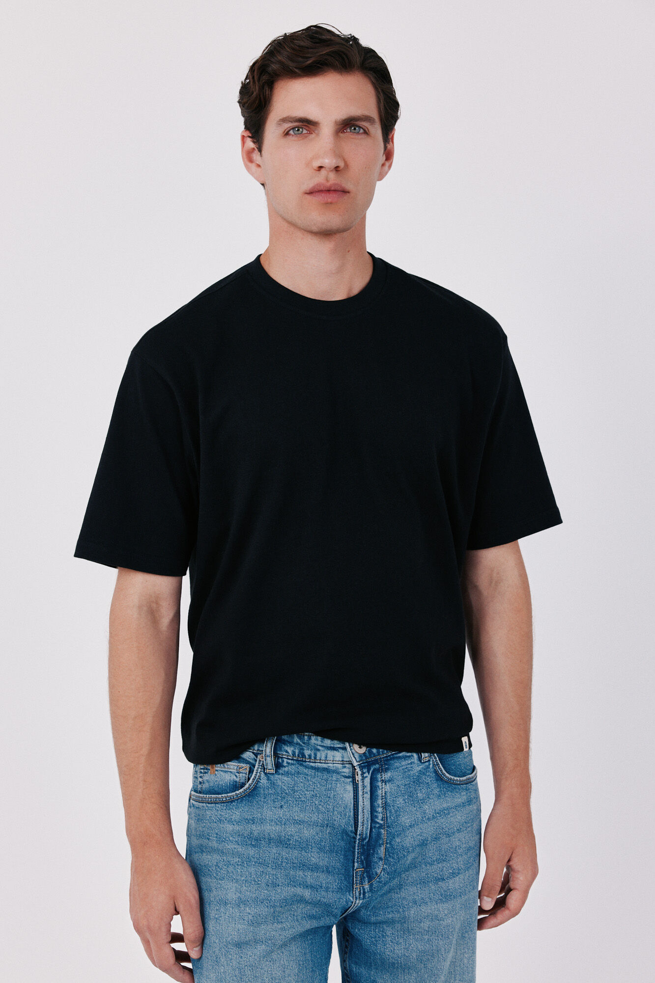 Cortefiel Plain T-shirt Black