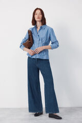 Cortefiel Fitted striped shirt Printed blue