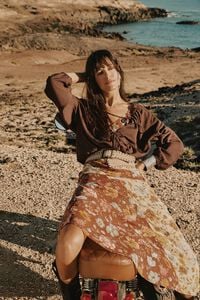 Slowlove Blusa com la&ccedil;adas