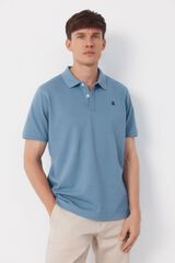 Cortefiel Basic piqu&eacute; polo shirt Blue