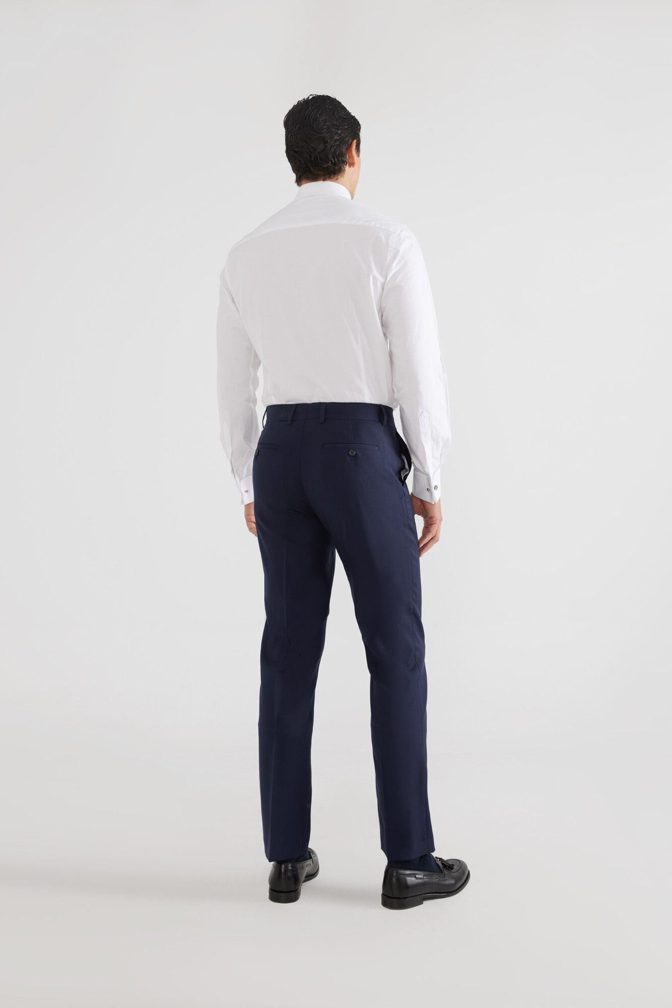 Silbon Cal&ccedil;as de terno el&aacute;sticas naturais Azul