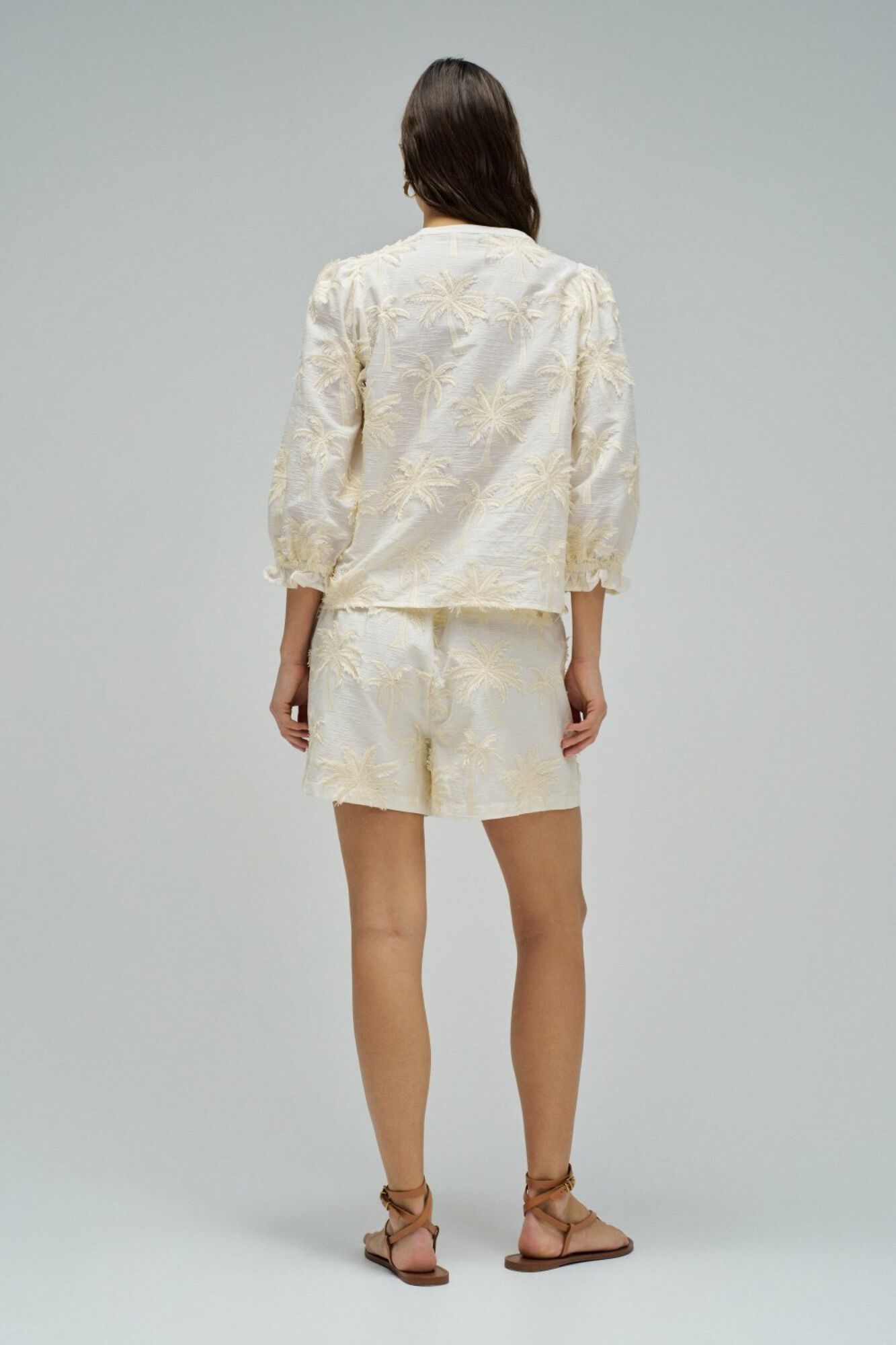 Salsa Jeans Blusa com efeito de tecido 3D texturizado Ecru