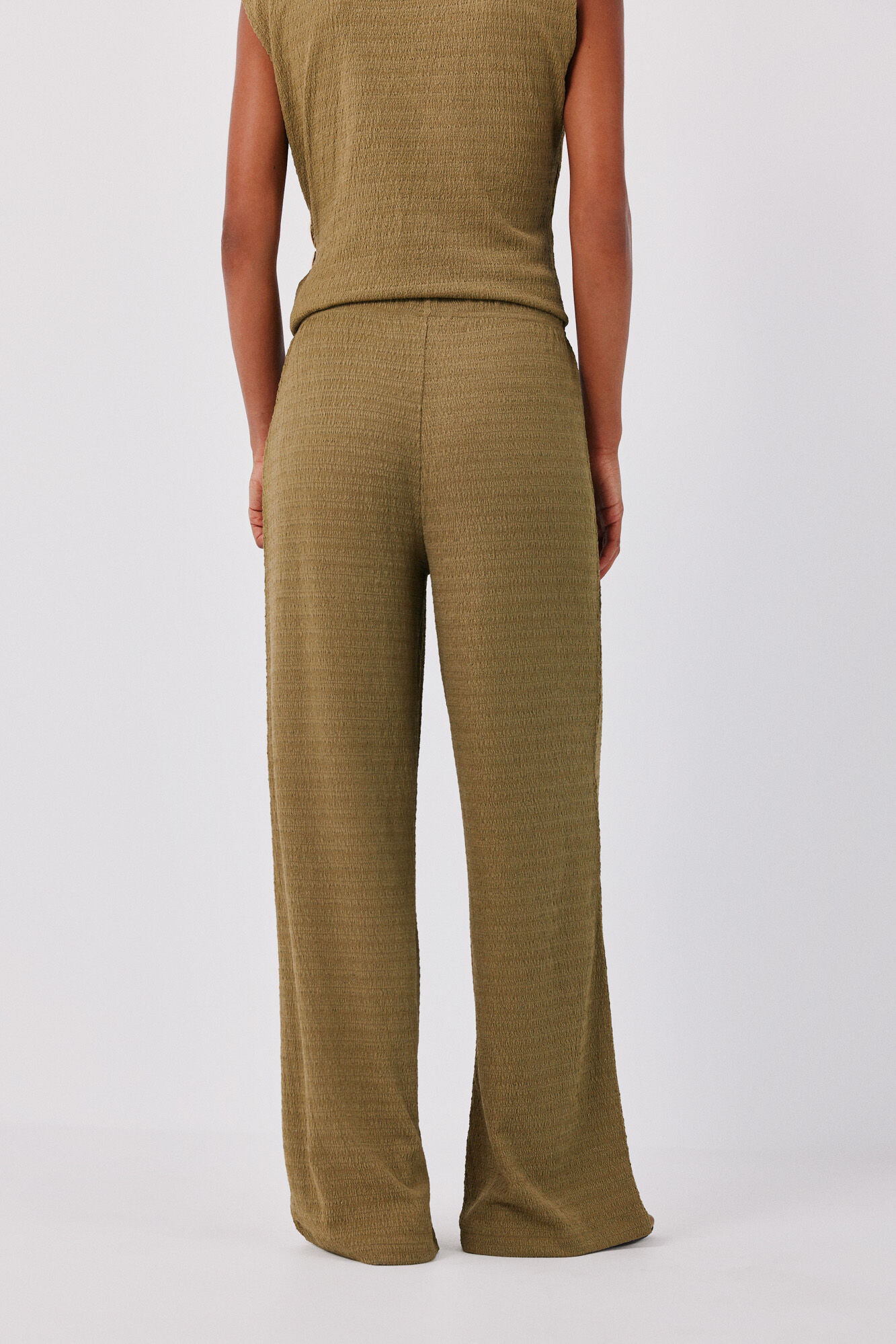 Cortefiel Pantal&oacute;n de punto ancho Verde
