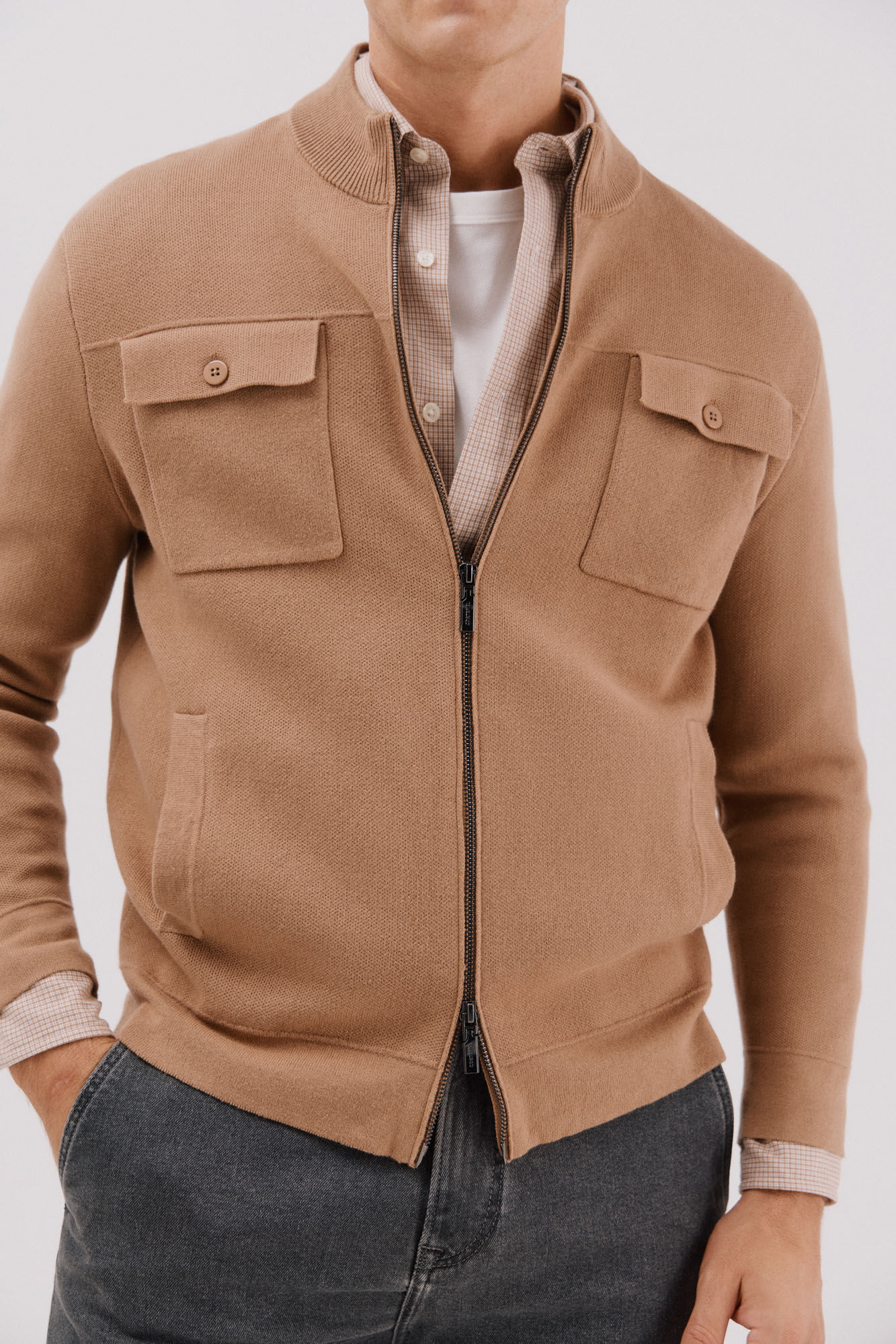 Cortefiel C&aacute;rdigan navidad punto algod&oacute;n cierre cremallera