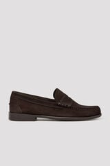 Cortefiel Suede leather penny loafers Brown