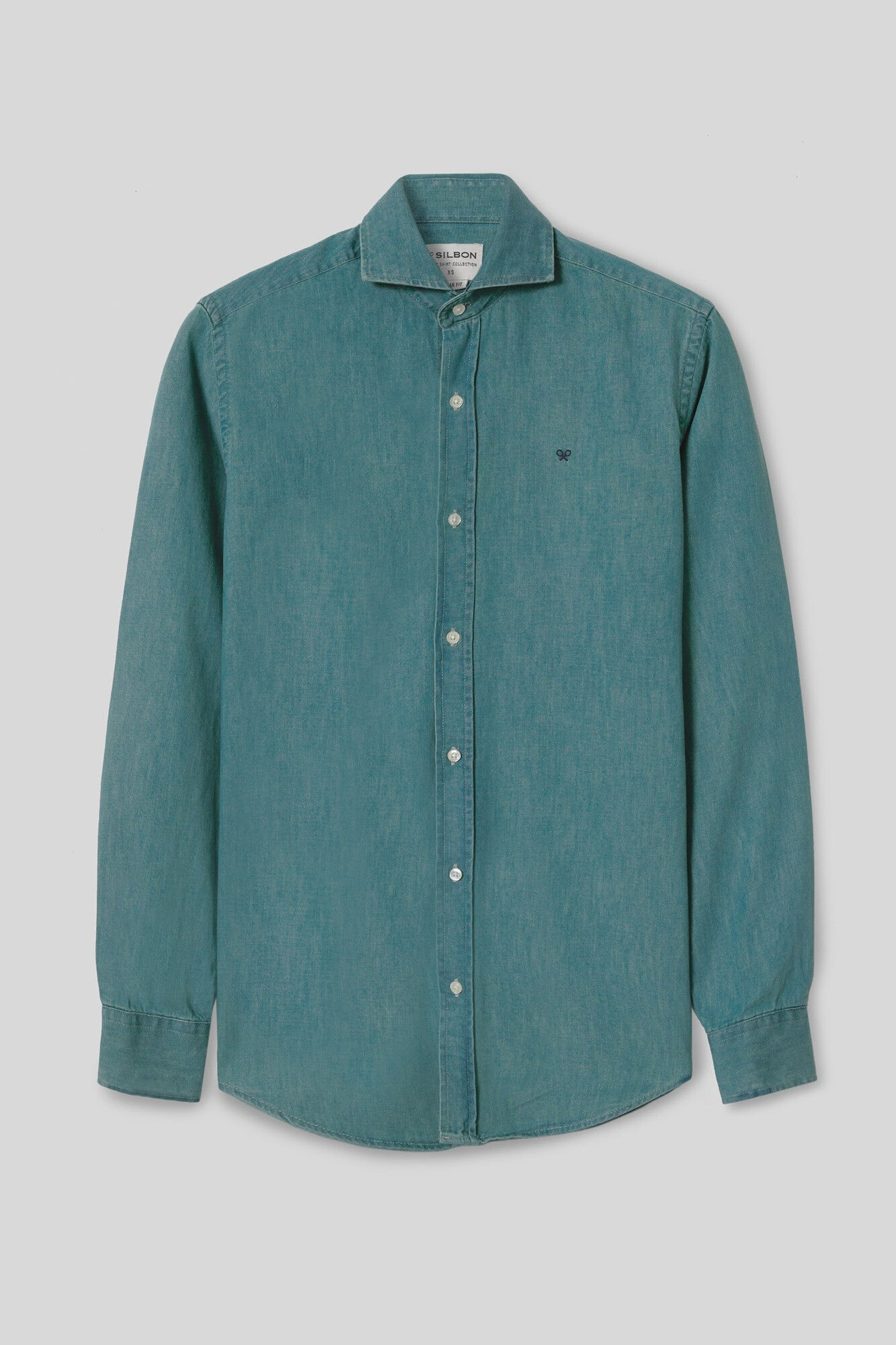 Silbon Camisa sport vaquera azul claro regular fit Azul