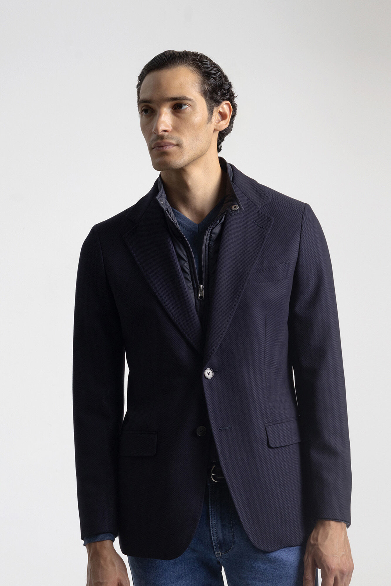 PuroEGO Blazer slim com gola remov&iacute;vel