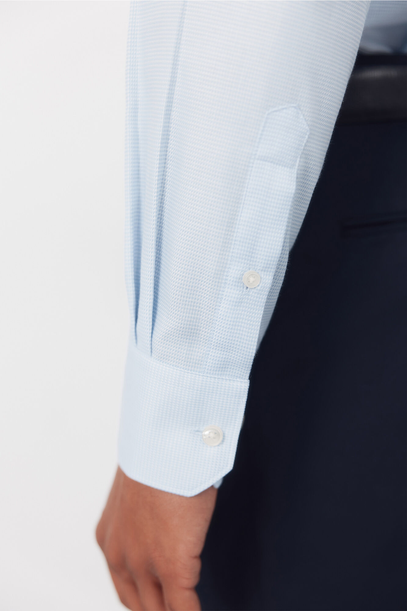 Cortefiel Easy iron houndstooth dress shirt Blue