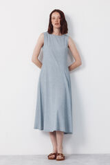 Cortefiel Vichy structured dress Blue