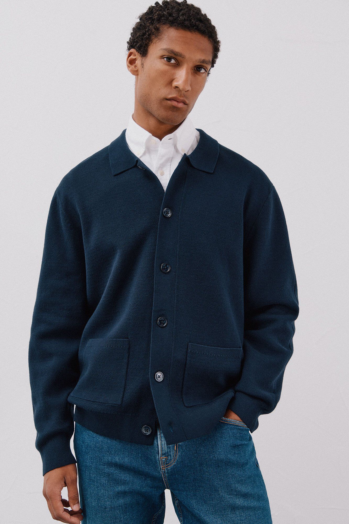 Cortefiel Jersey sobrecamisa punto algod&oacute;n