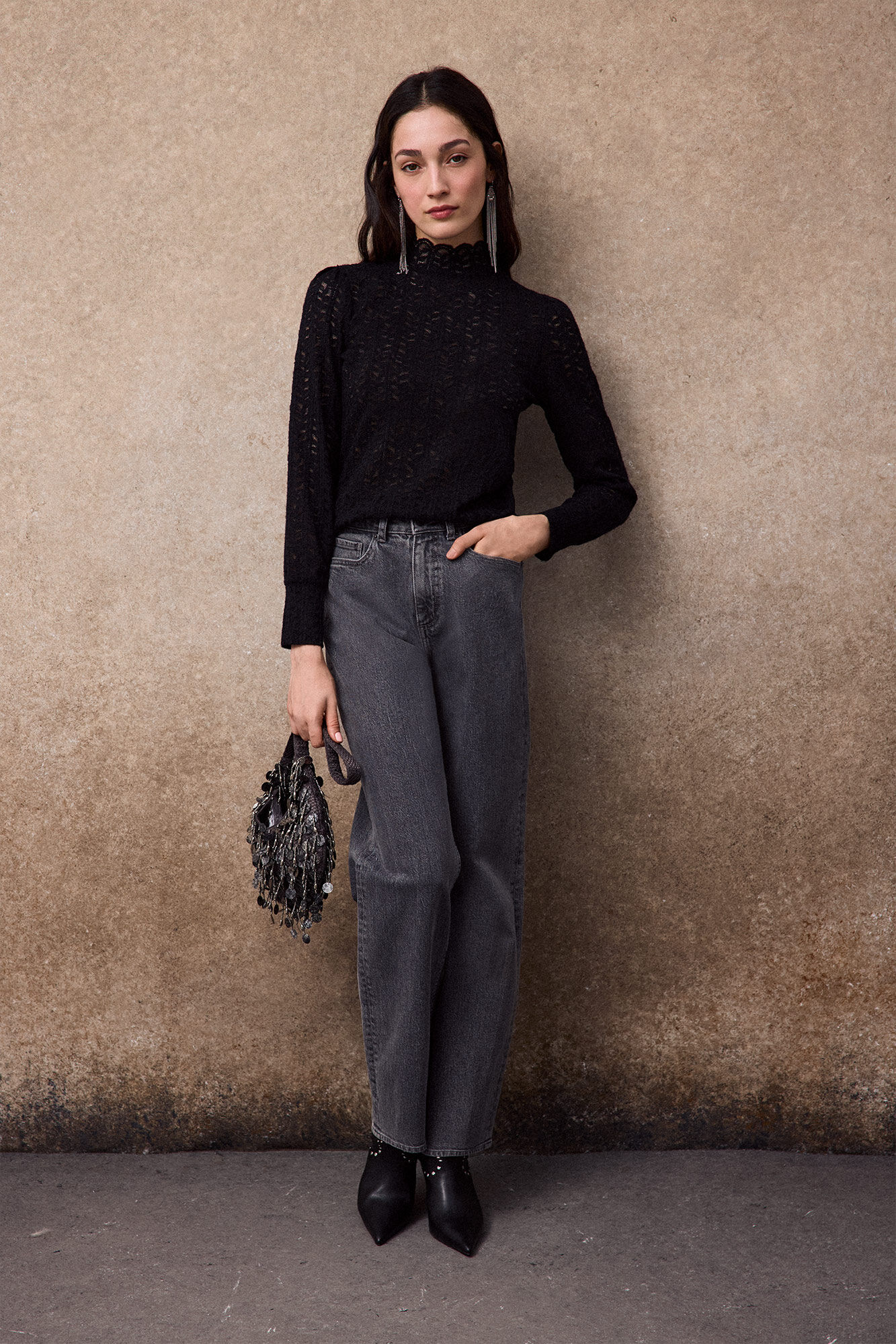 Slowlove Top estrutura Preto