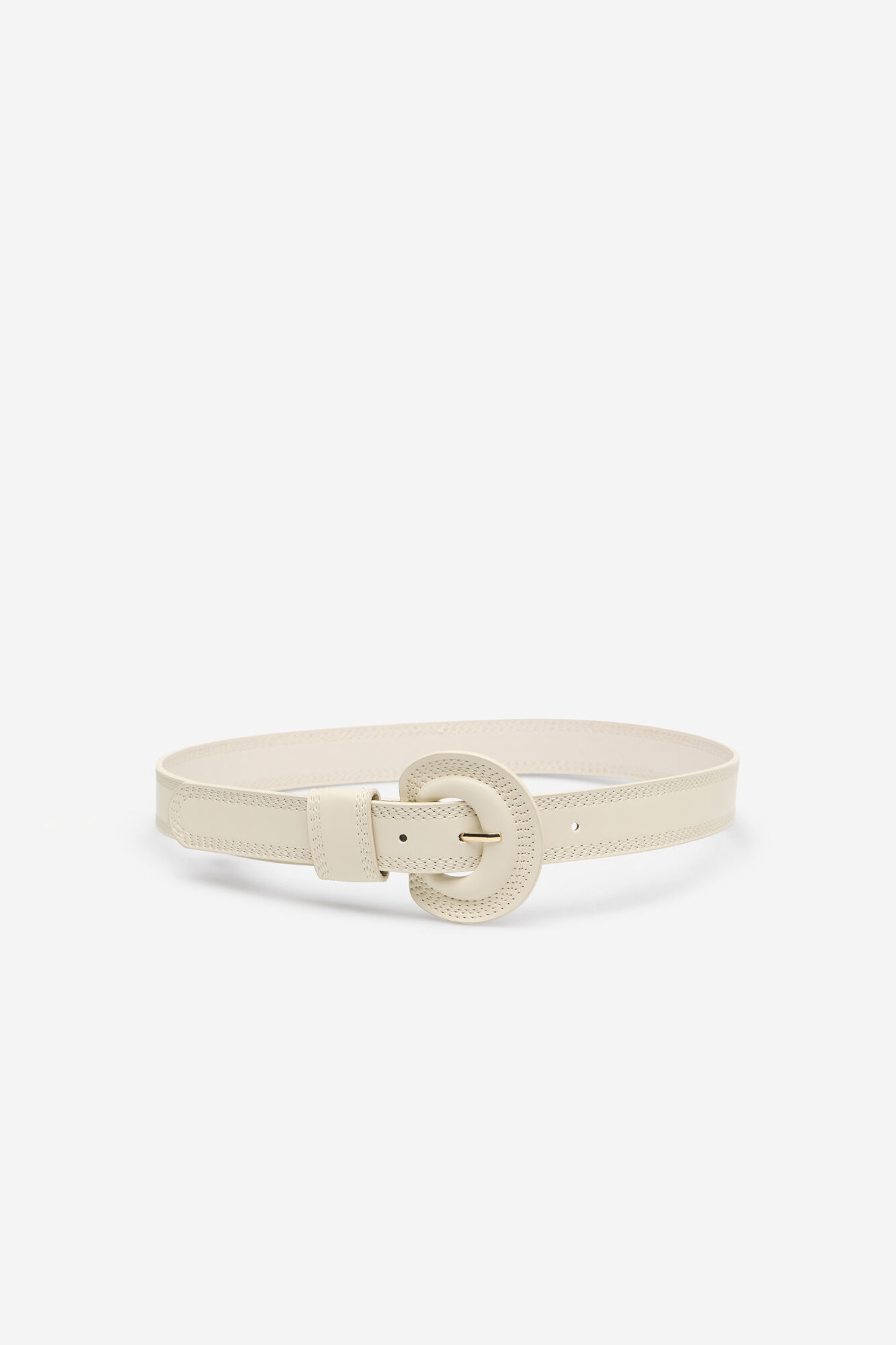 Cortefiel Belt lined with topstitching Ivory