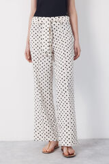 Cortefiel Structured fluid trousers Printed white