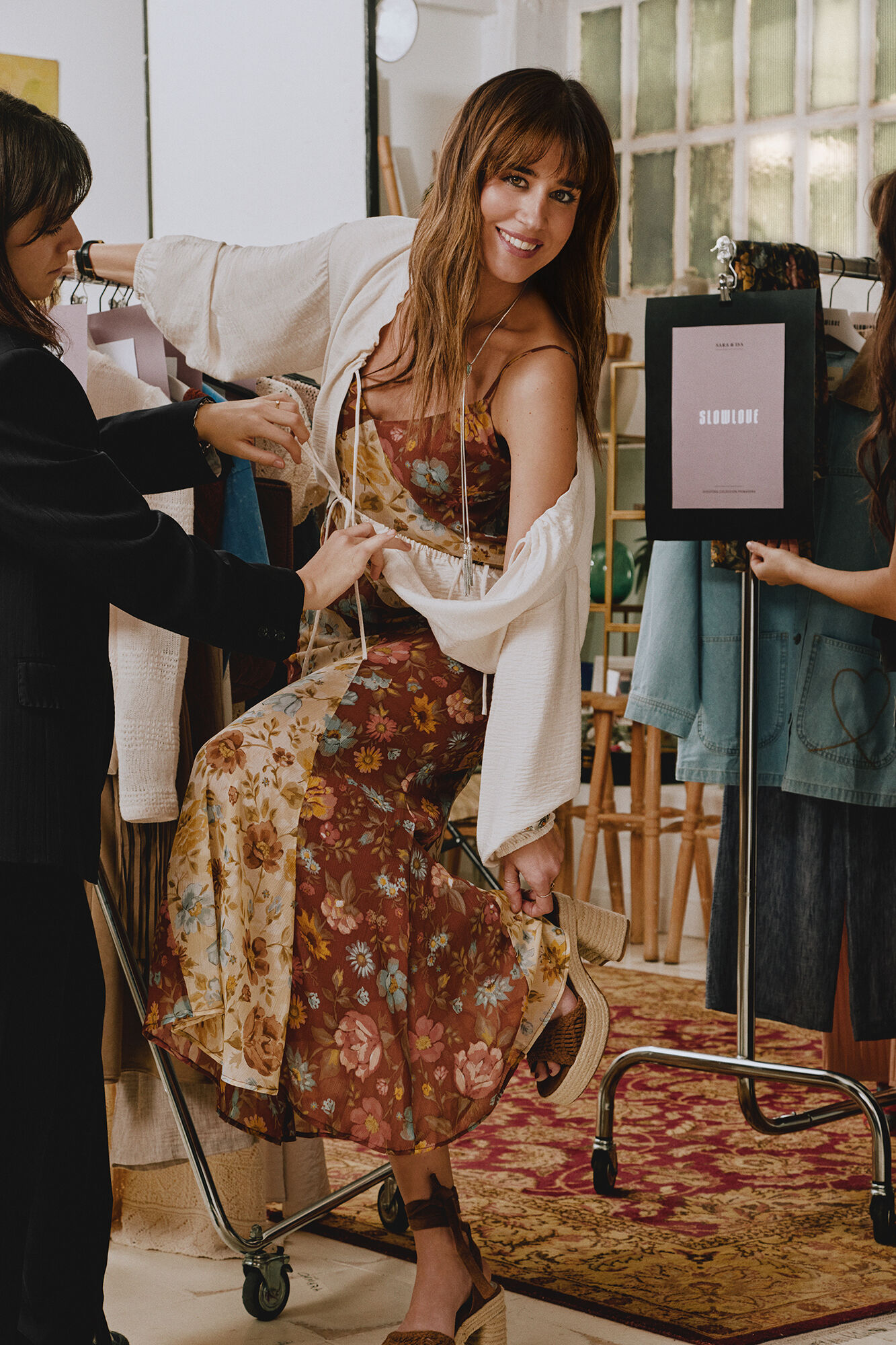 Slowlove Vestido estampado combinado