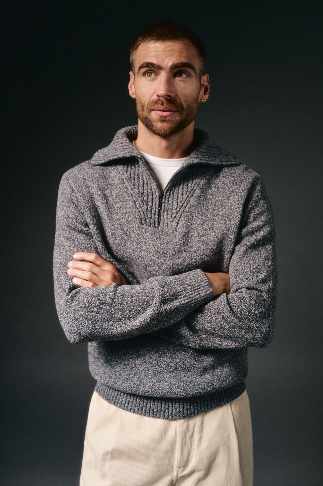 OOTO Jersey cuello polo cremallera algod&oacute;n