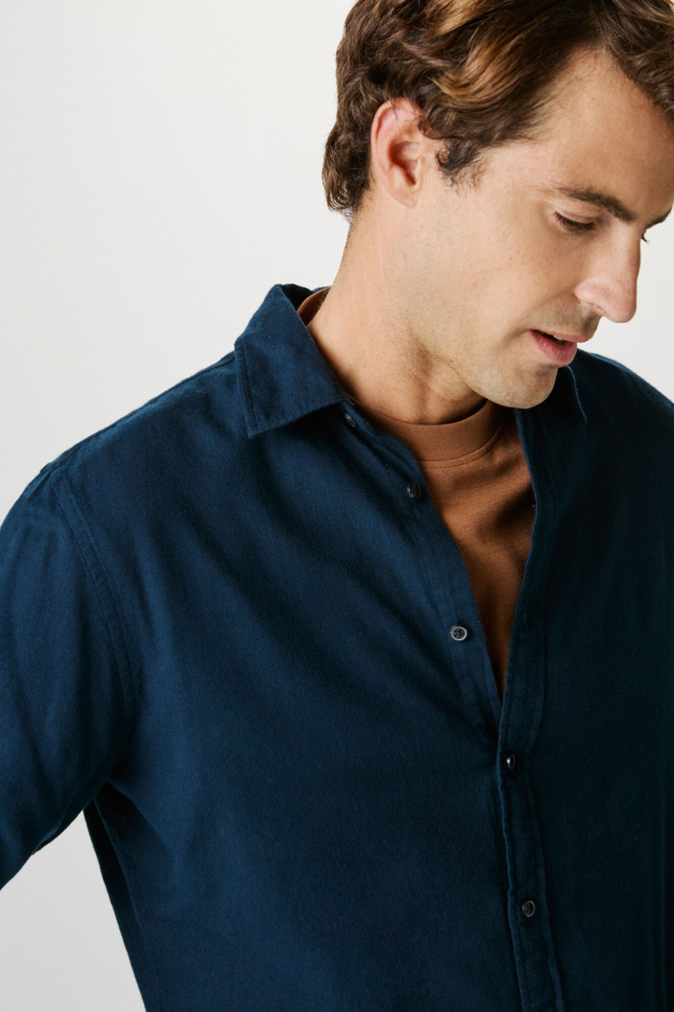 Selected Camisa de manga comprida com corte slim Azul