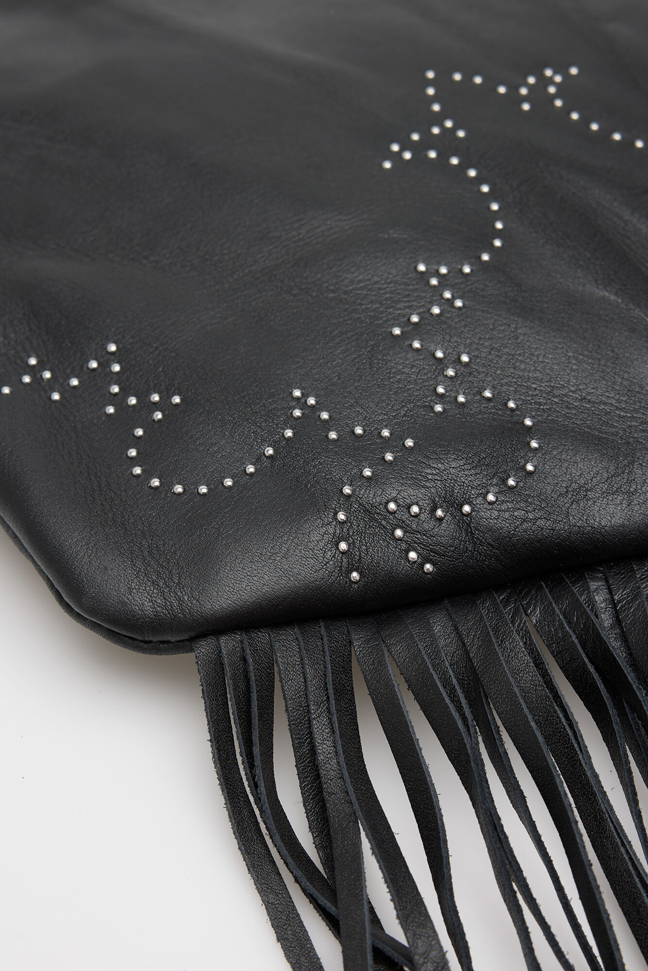 Slowlove Fringed bucket bag Black