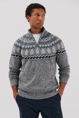 Cortefiel Christmas sweater with a high neck Dark grey