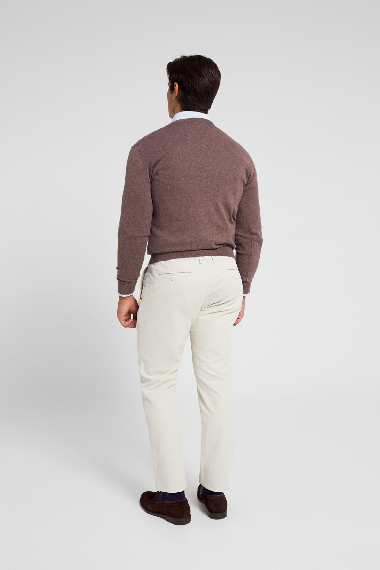 Silbon Camisola classic silbon gola em bico bege Tostado