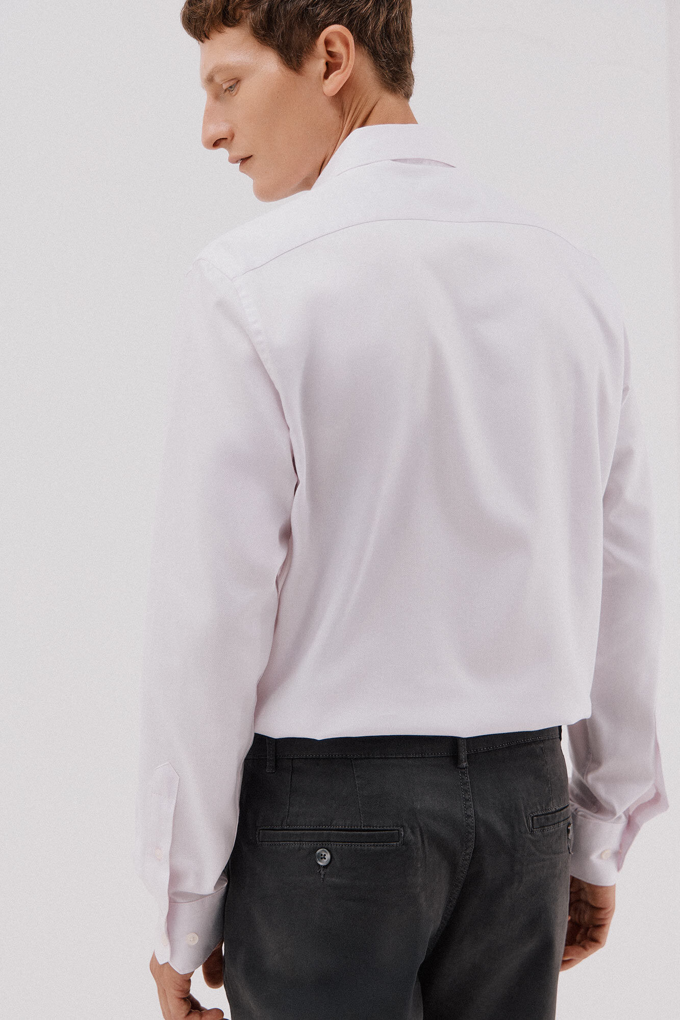 Cortefiel Easy-iron striped dress shirt Pink