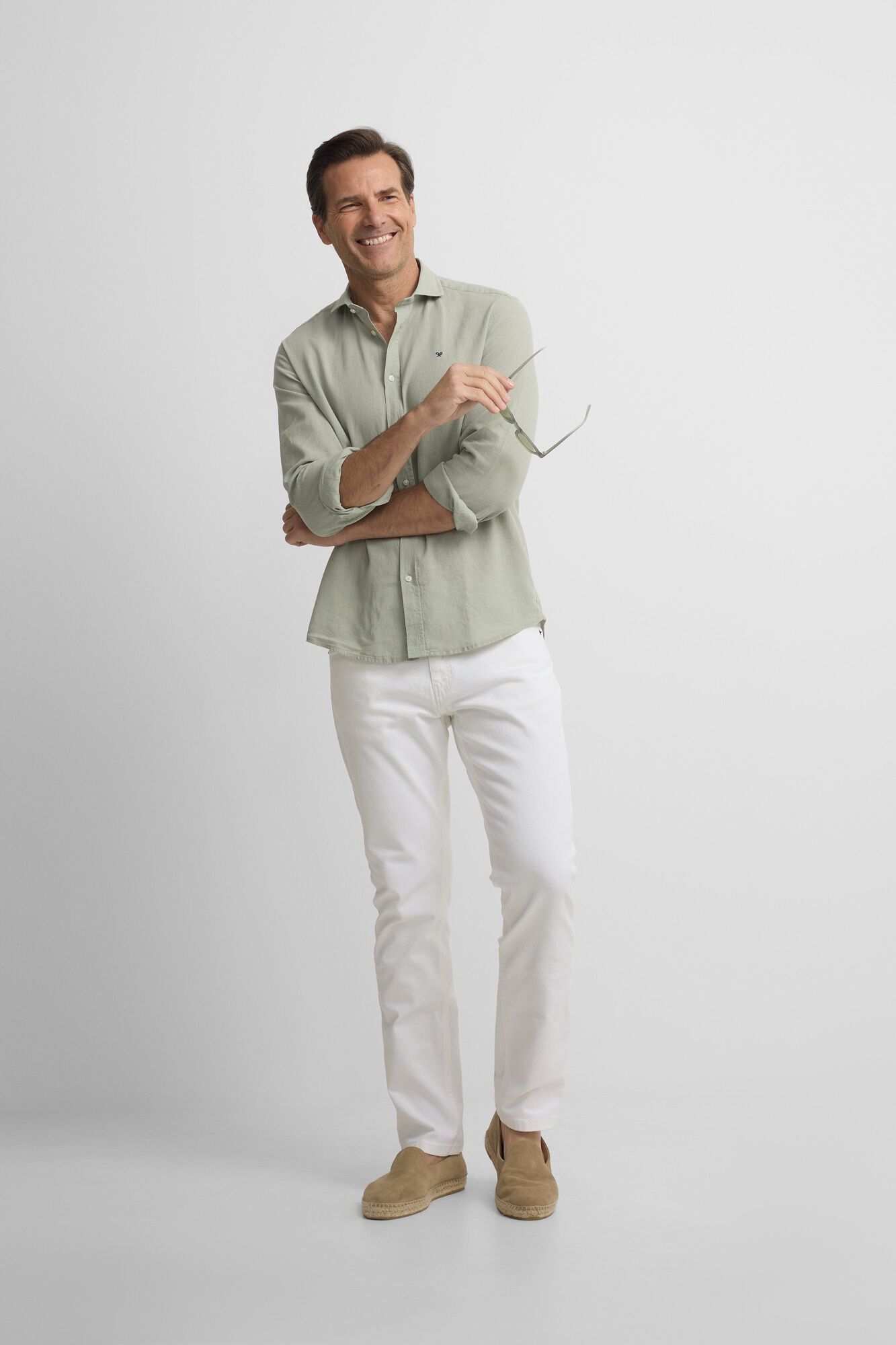 Silbon Camisa sport em linho m&eacute;dio