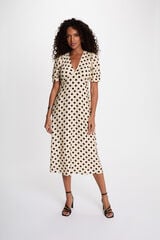 Morgan Vestido midi com mangas bufantes Multicolorido