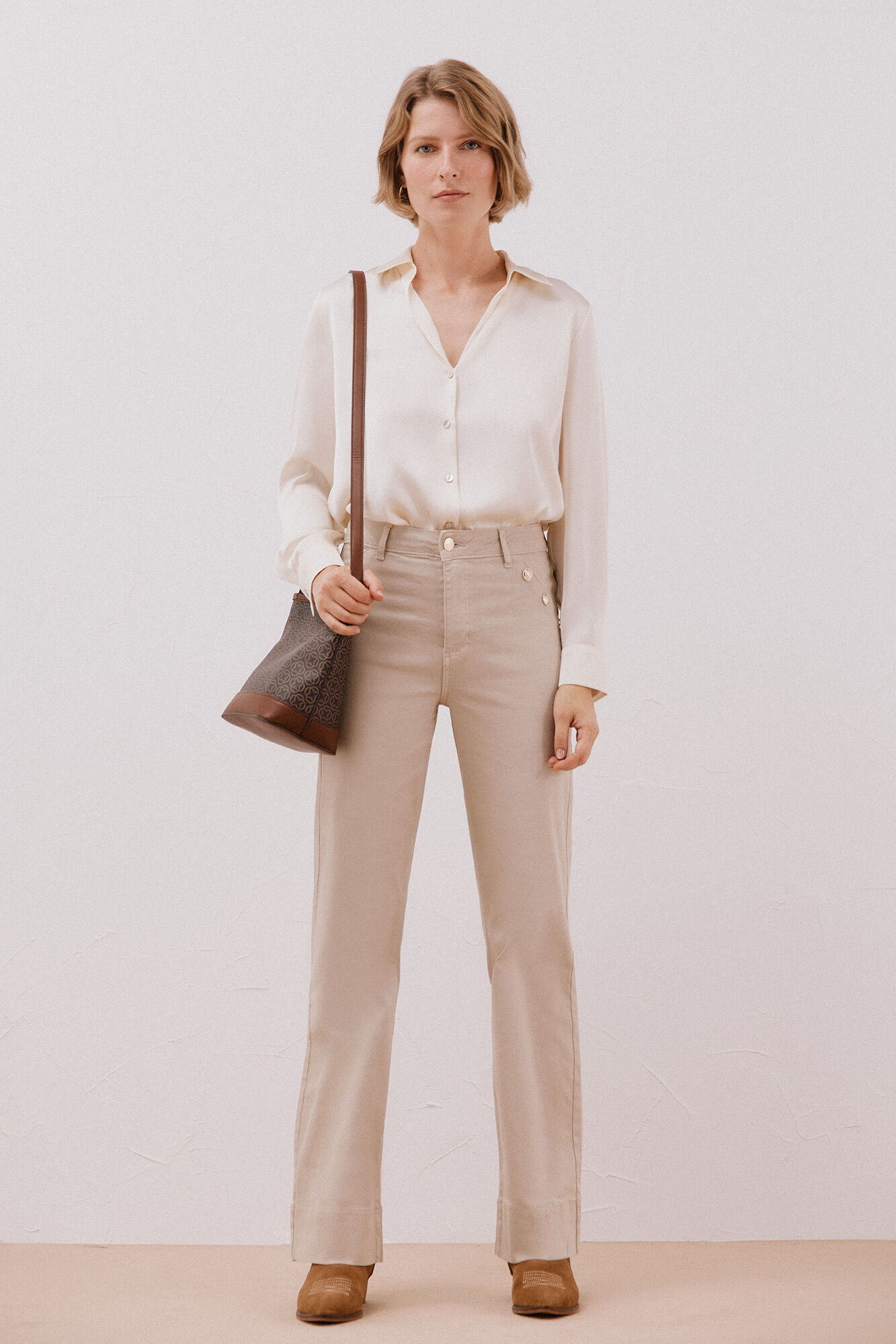 Cortefiel Palazzo pants with buttons 