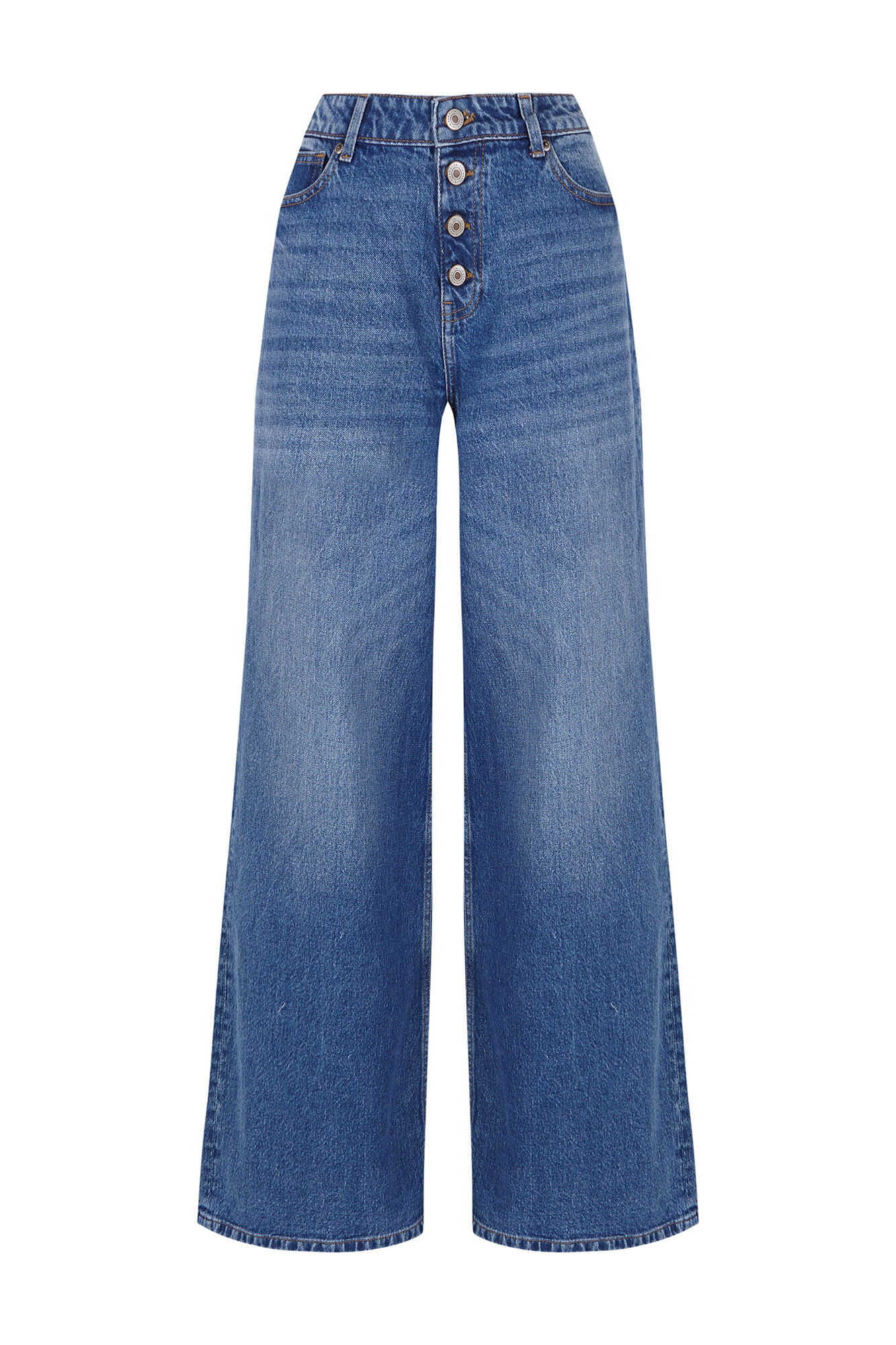 Slowlove Jeans wide buttons Azul